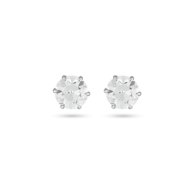 Stone and Strand LAB-Created Old Mine Cut Platinum Stud Earrings Front Image
