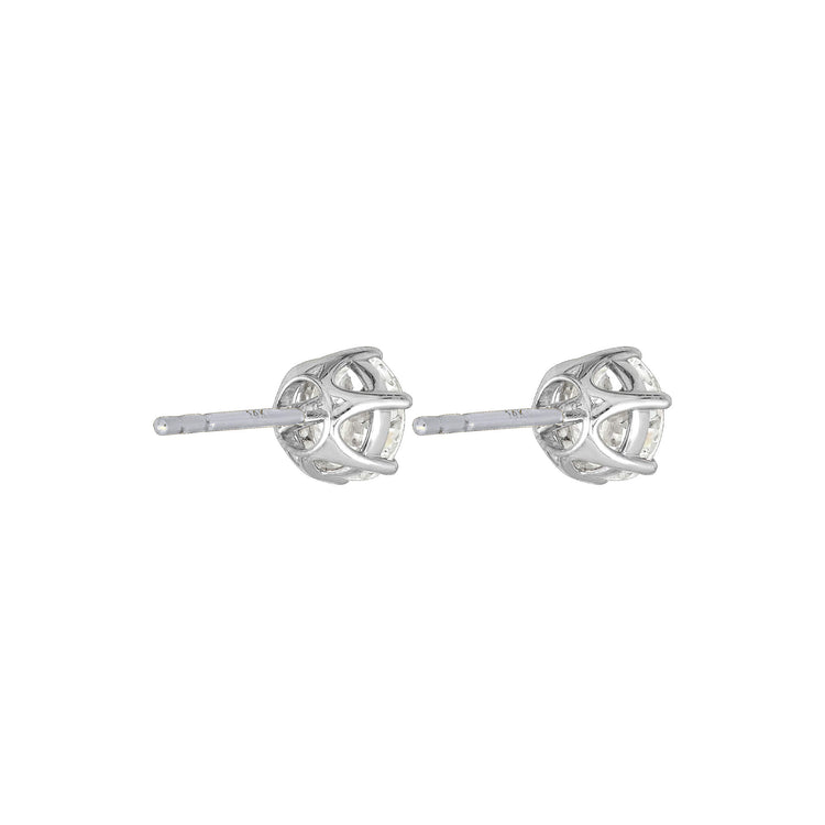 Stone and Strand LAB-Created Old Mine Cut Platinum Stud Earrings Rear Image