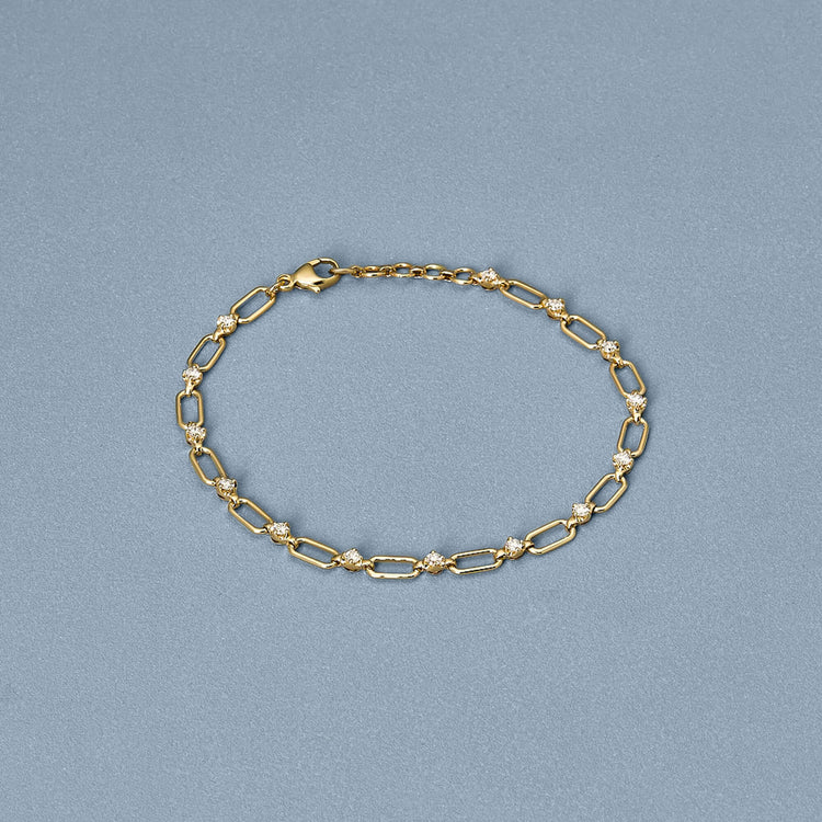 Stone and Strand 14K Yellow Gold LAB-Created Open Link Diamond Bracelet Editorial Image