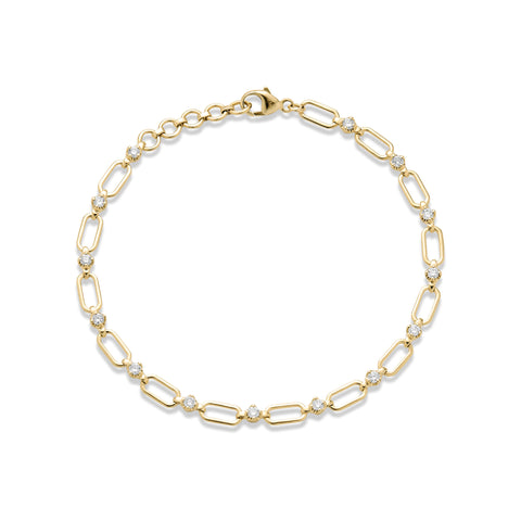 Stone and Strand 14K Yellow Gold LAB-Created Open Link Diamond Bracelet Front Image