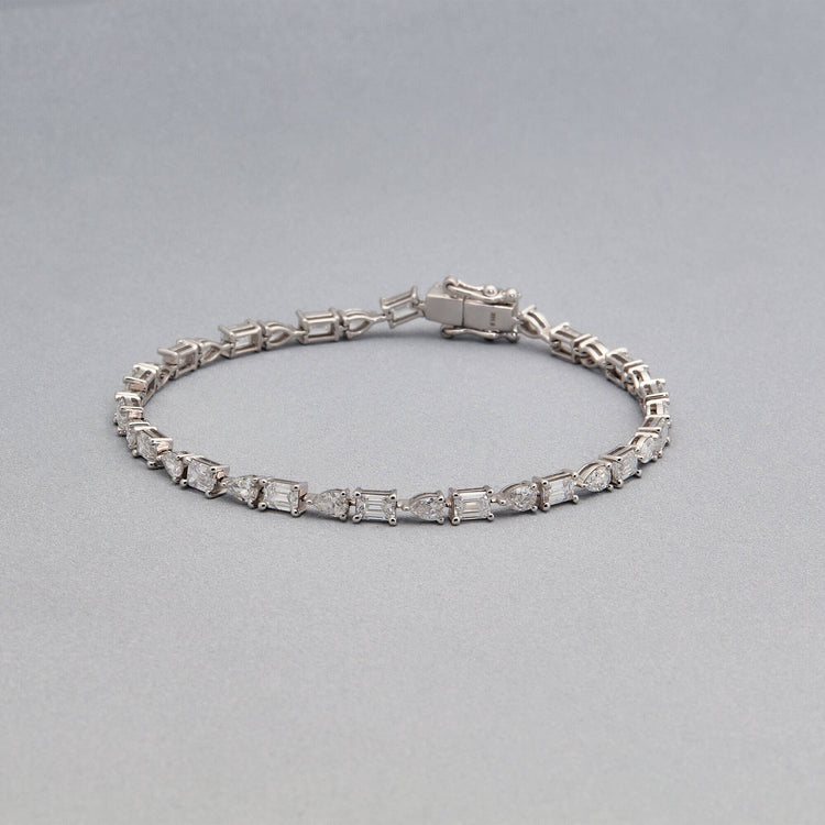 Stone and Strand 14K White Gold Lab-Created Opulent Mix Tennis Bracelet Editorial Image