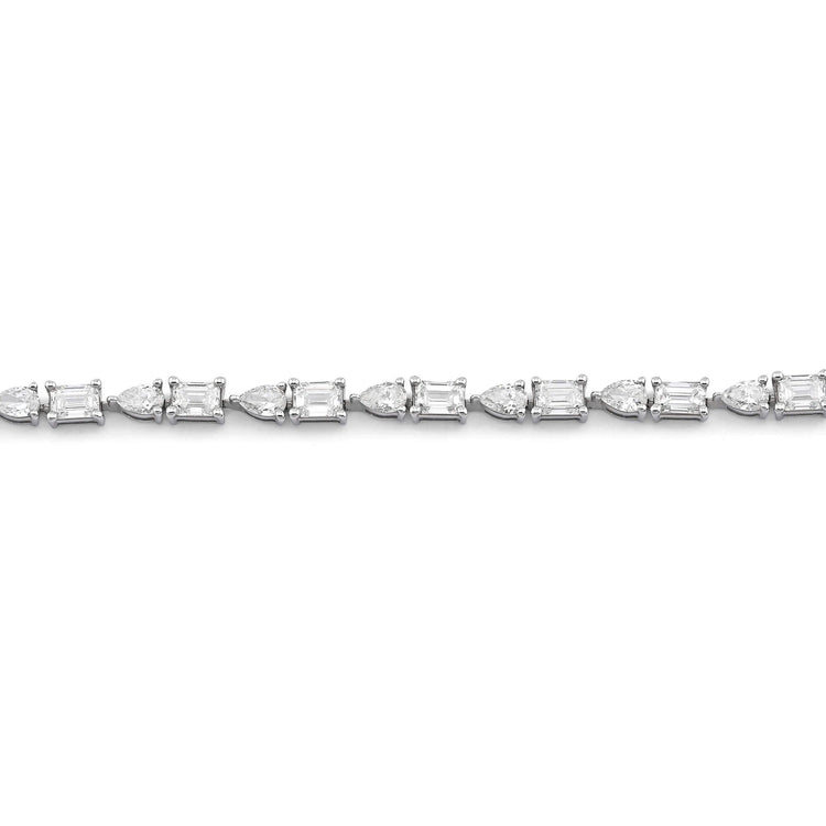 Stone and Strand 14K White Gold Lab-Created Opulent Mix Tennis Bracelet Close Up Image