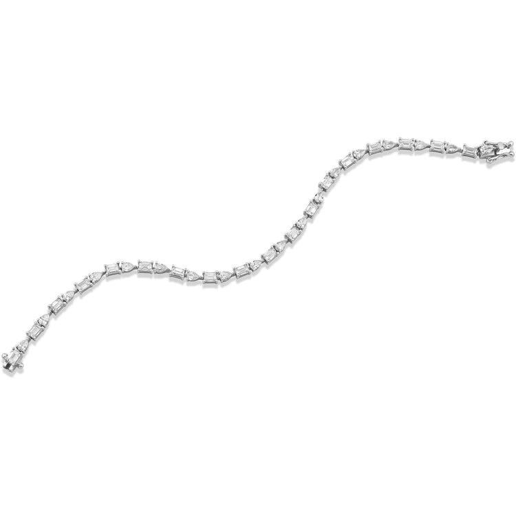 Stone and Strand 14K White Gold Lab-Created Opulent Mix Tennis Bracelet Front Image