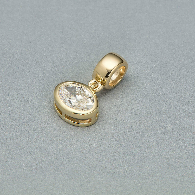 Stone and Strand 14K Yellow Gold Lab-Created Oval Diamond Charm Editorial Image