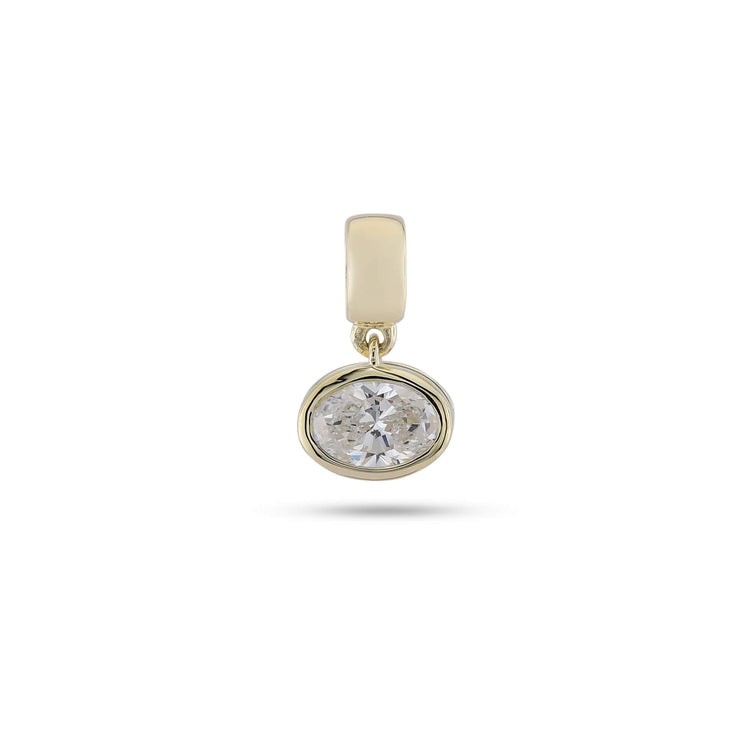 Stone and Strand 14K Yellow Gold Lab-Created Oval Diamond Charm Front Image