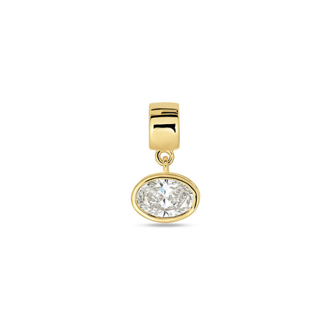 Stone and Strand 14K Yellow Gold Lab-Created Oval Diamond Charm Front Image