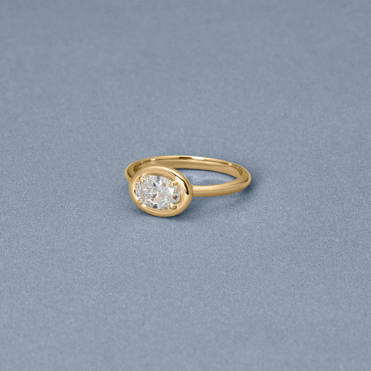 Stone and Strand 14K Yellow Gold LAB-Created Oval Icon Pinky Ring Editorial Image