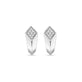 Stone and Strand Sterling Silver LAB-Created Pave Knife Edge Hook Earrings Front Image