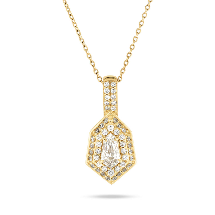 Stone and Strand 14K Yellow Gold LAB-Created Pave Power Shield Diamond Necklace Front Image