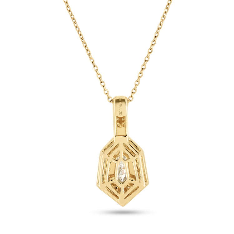 Stone and Strand 14K Yellow Gold LAB-Created Pave Power Shield Diamond Necklace Rear Image