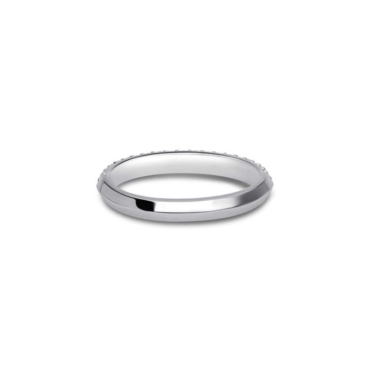 Stone and Strand Sterling Silver LAB-Created Pave Silver Knife Edge Stacking Ring Rear Image