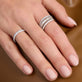 Image of Sterling Silver LAB-Created Pave Knife Edge Stacking Ring with Stone and Strand Rings
