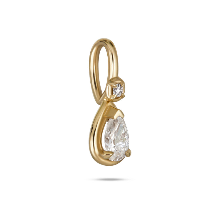 Lab-Created Pear Diamond Bonbon Charm