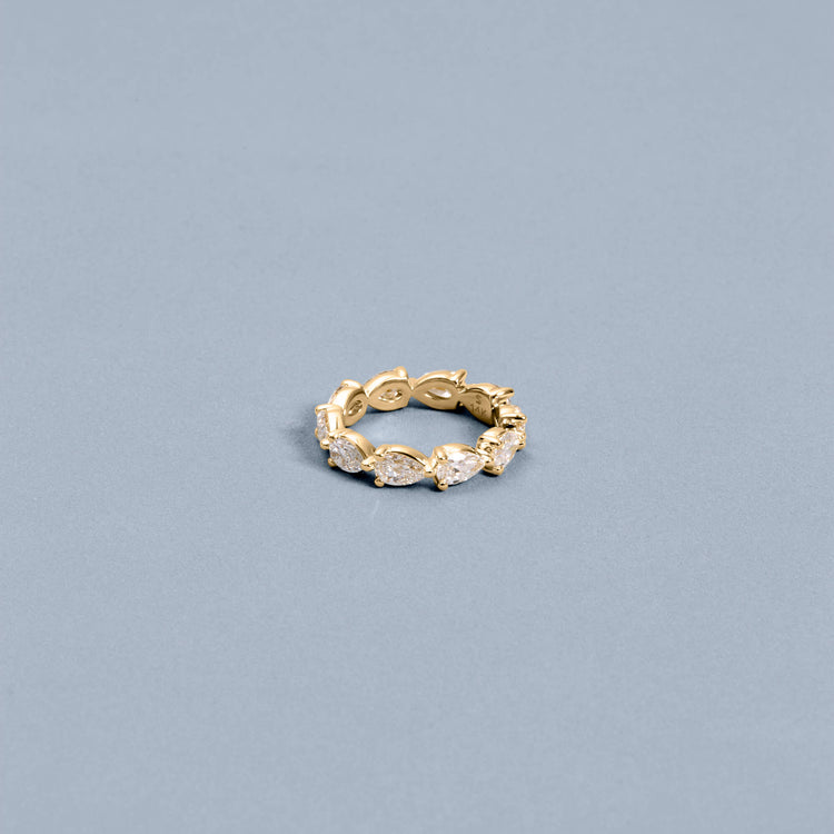 Stone and Strand 14K Yellow Gold Lab-Created Pear Eternity Band Editorial Image