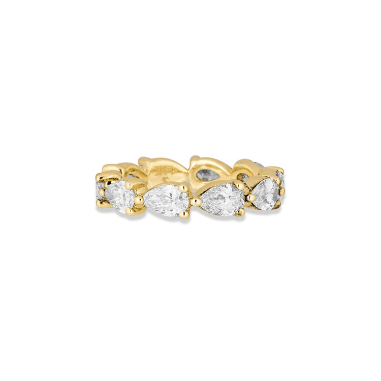 Stone and Strand 14K Yellow Gold Lab-Created Pear Eternity Band Front Image