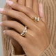 Image of 14K Yellow Gold Lab-Created Pear Eternity Band with Stone and Strand Rings