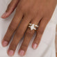 Image of 14K Yellow Gold Lab-Created Pear Eternity Band with Stone and Strand Rings