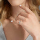 Image of 14K White Gold Lab-Created Diamond Pinky Ring on Models Hand