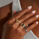 Image of 14K White Gold Lab-Created Diamond Pinky Ring with Stone and Strand Rings