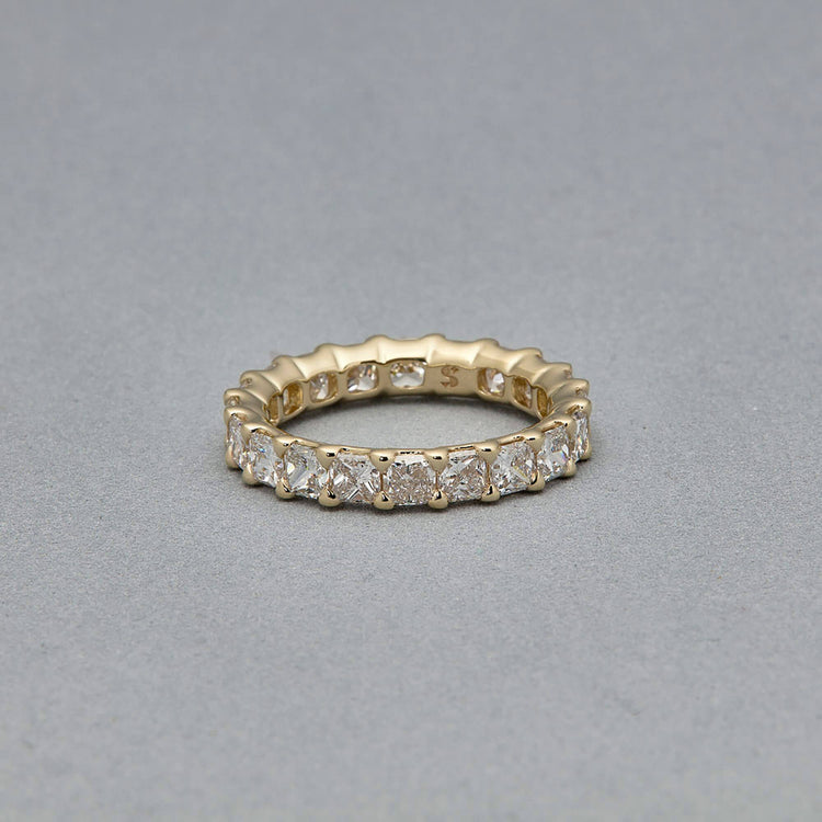 Stone and Strand 14K Yellow Gold Lab-Created Princess Eternity Band Editorial Image