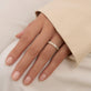 Image of 14K Yellow Gold Lab-Created Princess Eternity Band on Models Hand