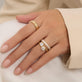 Image of 14K Yellow Gold Lab-Created Princess Eternity Band with Stone and Strand Rings