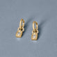 Stone and Strand 14K Yellow Gold LAB-Created Radiant Huggie Drop Pave Earrings Editorial Image