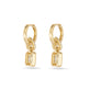 Stone and Strand 14K Yellow Gold LAB-Created Radiant Huggie Drop Pave Earrings Rear Image