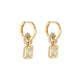 Stone and Strand 14K Yellow Gold LAB-Created Radiant Huggie Drop Pave Earrings Side Image