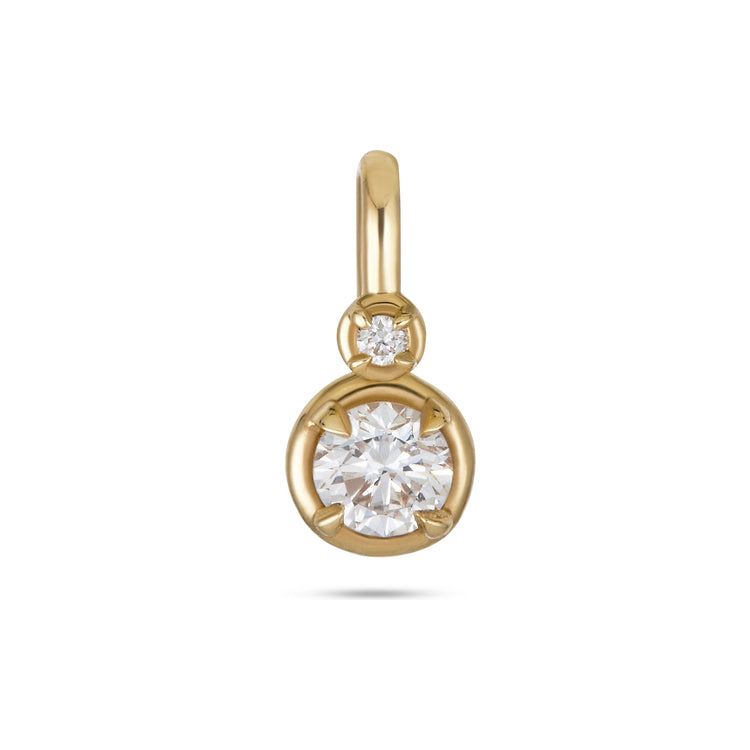 Lab-Created Round Diamond Bonbon Charm