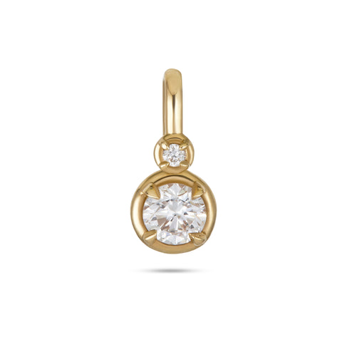 Lab-Created Round Diamond Bonbon Charm