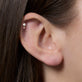 Image of 14K Yellow Gold LAB-Created Round Drop Mini Flat Back Piercing Earring on Models Ear
