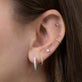 Image of 14K Yellow Gold LAB-Created Round Drop Mini Flat Back Piercing Earring with Stone and Strand Earrings