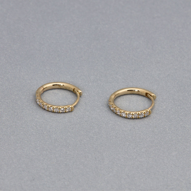 Stone and Strand 14K Yellow Gold Lab-Created Second Hole Huggies Editorial Image