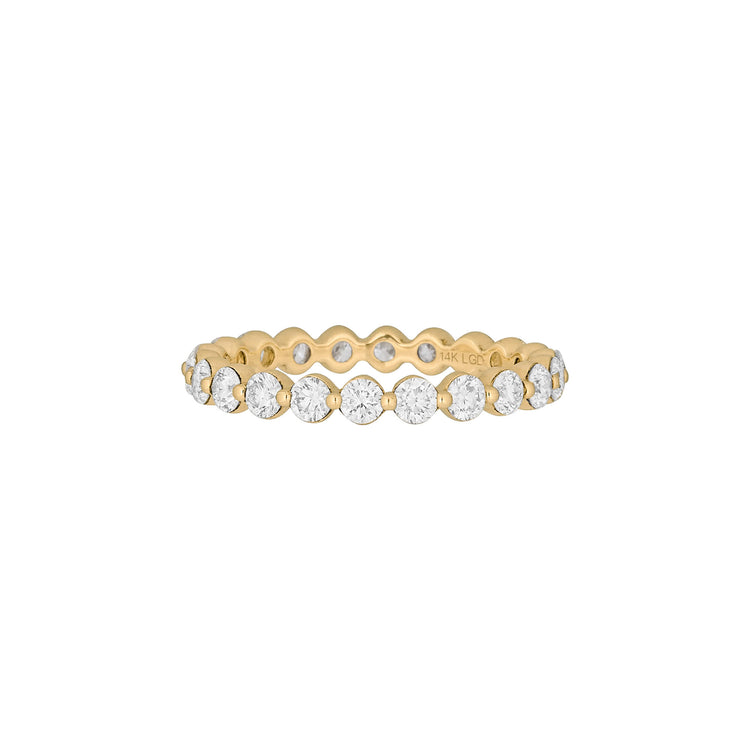 Stone and Strand 14K Yellow Gold LAB-Created Shared Prong Eternity Band Front Image