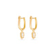 Stone and Strand 14K Yellow Gold LAB-Created Shield Diamond Huggies  Rear Image