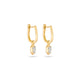 Stone and Strand 14K Yellow Gold LAB-Created Shield Diamond Huggies Side Image