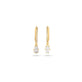 Stone and Strand 14K Yellow Gold LAB-Created Shield Diamond Pave Huggies Front Image