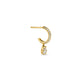 Stone and Strand 14K Yellow Gold LAB-Created Shield Diamond Pave Huggies Side Single Left Image