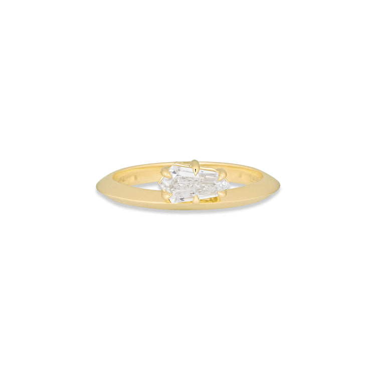 Stone and Strand 14K Yellow Gold LAB-Created Shield Diamond Ring Stack Front Single Image