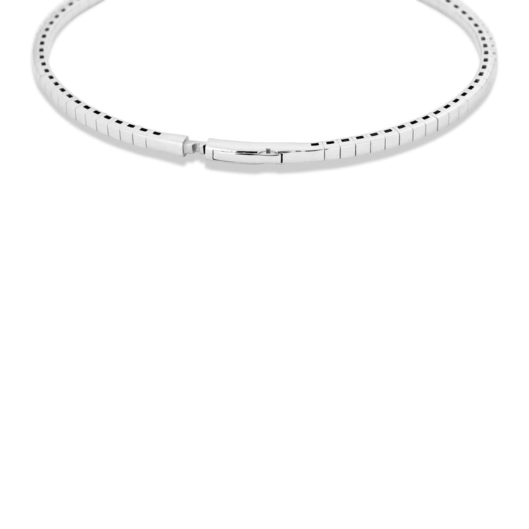 Stone and Strand Sterling Silver LAB-Created Diamond Flex Bangle Clasp Image