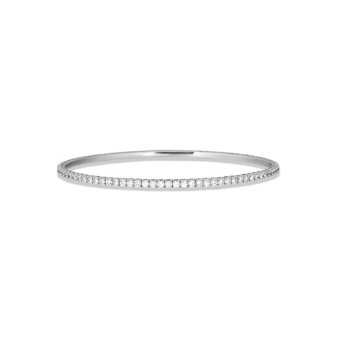 Stone and Strand Sterling Silver LAB-Created Diamond Flex Bangle Front Image