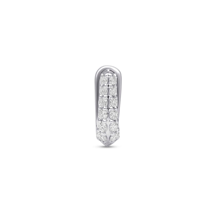 Stone and Strand Sterling Silver LAB-Created Silver Knife Edge Single Hoop Front Image