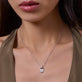 Image of Sterling Silver LAB-Created Pave Hexagon Charm on Models Neck