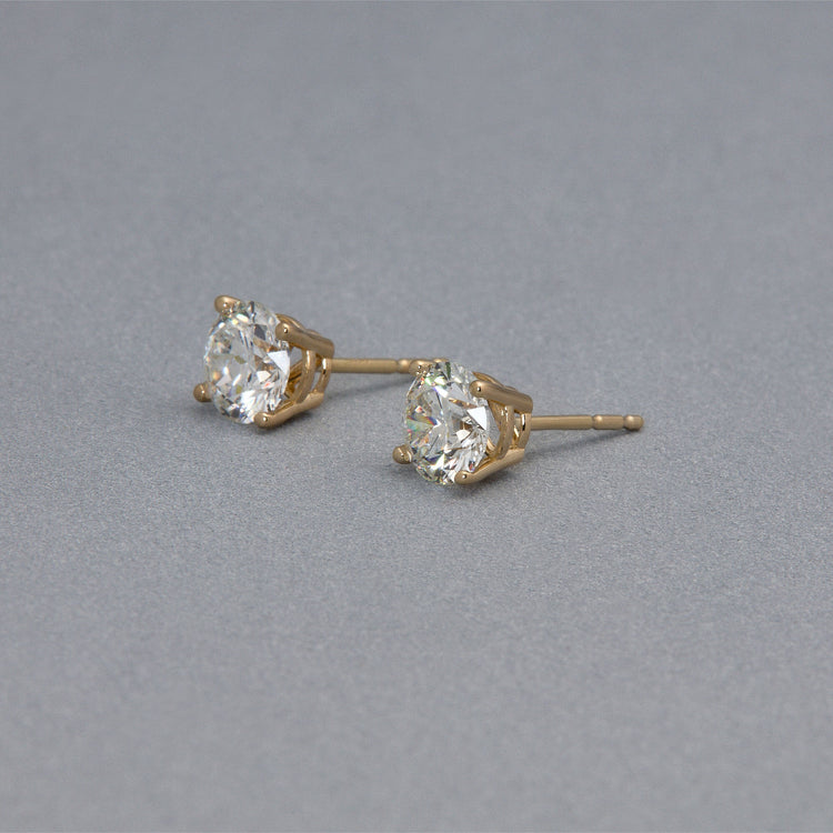 Stone and Strand 14K Yellow Gold Mini Lab-Created Classic Diamond Studs Editorial Image