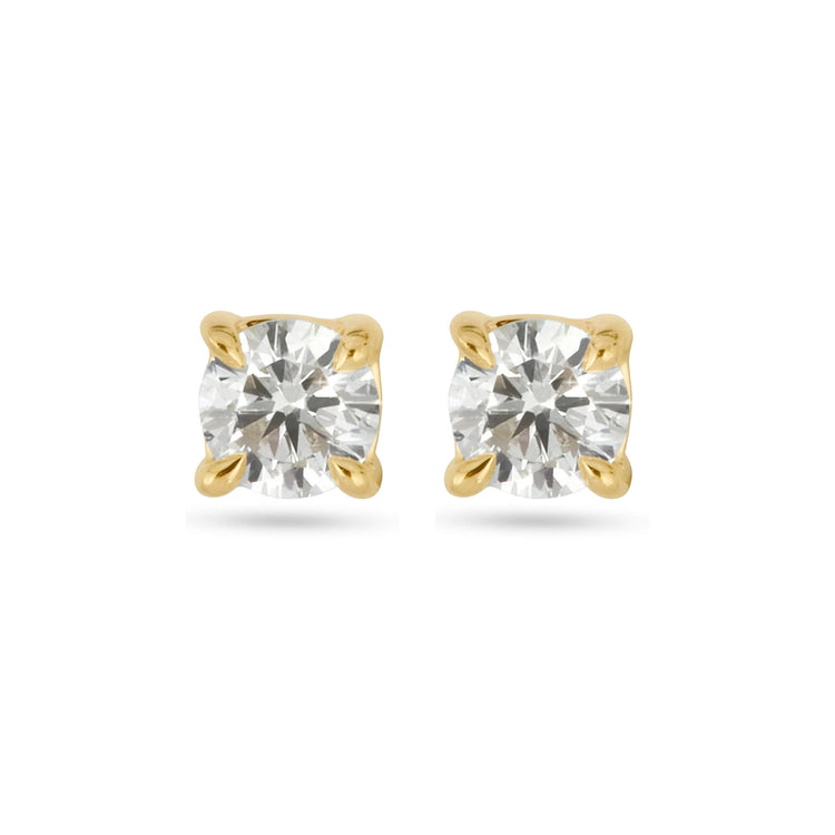 Stone and Strand 14K Yellow Gold LAB-Created Diamond Essential Round Stud Earrings Front Image