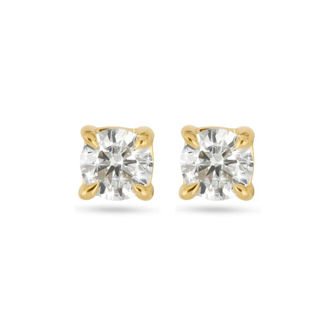 Stone and Strand 14K Yellow Gold LAB-Created Diamond Essential Round Stud Earrings Front Image