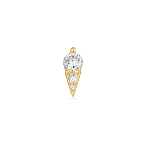 Stone and Strand 14K Yellow Gold LAB-Created To The Second Hole Flat Back Piercing Earring Front Image