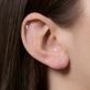 Image of 14K Yellow Gold LAB-Created To The Second Hole Flat Back Piercing Earring on Models Ear