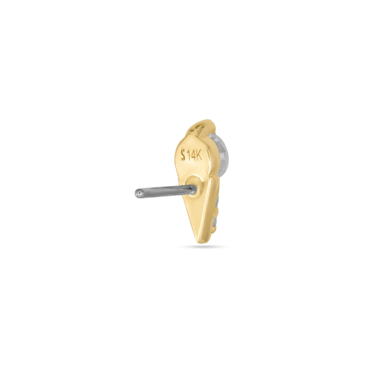 Stone and Strand 14K Yellow Gold LAB-Created To The Second Hole Flat Back Piercing Earring Rear Image
